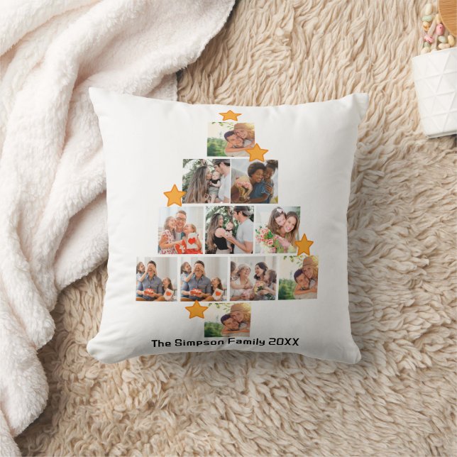 Personalised Fun Family Christmas 11 Photo Collage Cushion (Blanket)