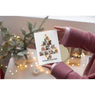 Personalised Fun Family Christmas 11 Photo Collage Holiday Card