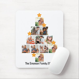 Personalised Fun Family Christmas 11 Photo Collage Mouse Mat
