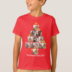 Personalised Fun Family Christmas 11 Photo Collage T-Shirt