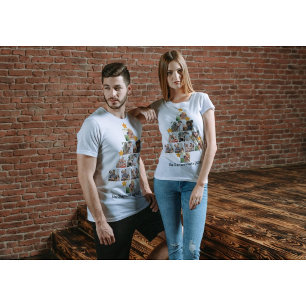 Personalised Fun Family Christmas 11 Photo Collage T-Shirt