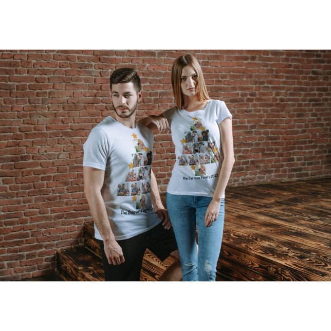 Personalised Fun Family Christmas 11 Photo Collage T-Shirt (Creator Uploaded)