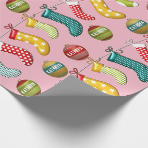 Personalised Fun & Festive Christmas Pink Wrapping Paper