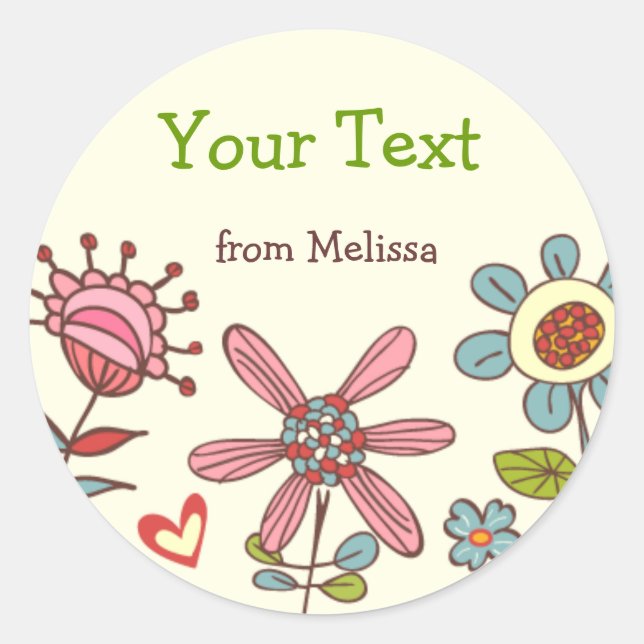 Personalised Fun Flowers Stickers (Front)