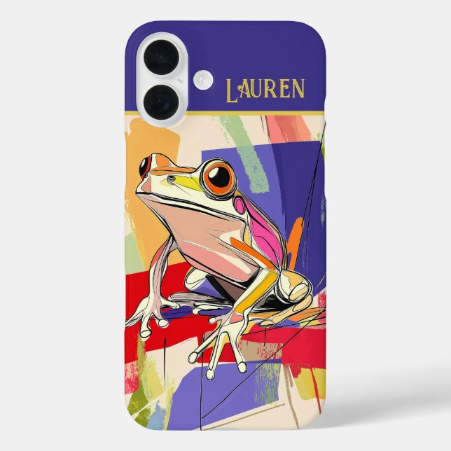 Personalised Fun Frog Art Case-Mate iPhone Case (Back)