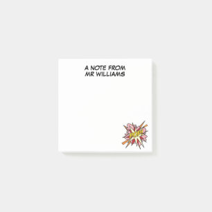 Personalised Fun Modern Cool Comic Book POP Post-it Notes