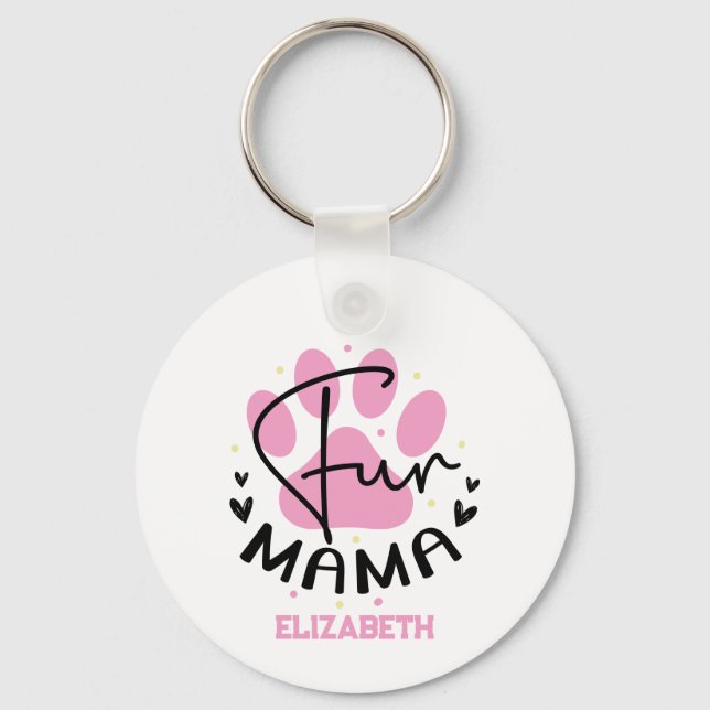 Personalised Fun Mum Paws - Mother's Day Key Ring (Front)