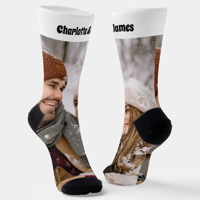 Personalised Fun Novelty Photo and Text Template Socks (Angled)