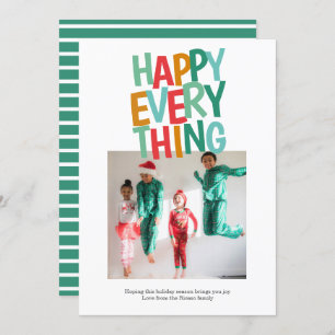 Personalised Fun Photo Happy Everything Christmas Holiday Card