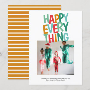 Personalised Fun Photo Happy Everything Christmas Holiday Card