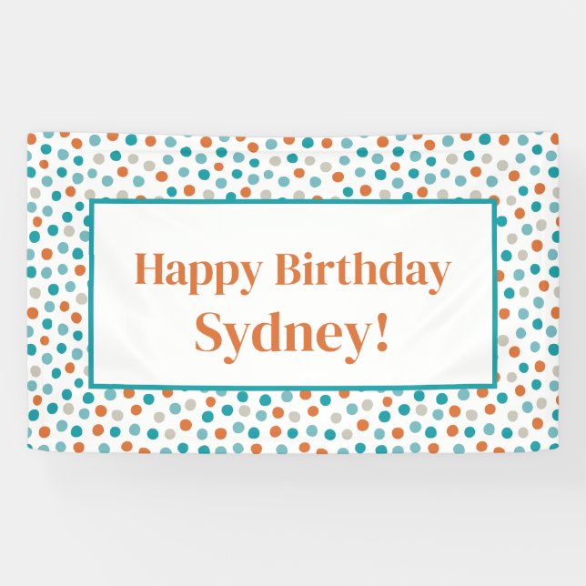 Personalised Fun Polka Dots Confetti Birthday Banner (Horizontal)