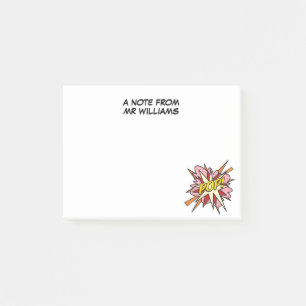 Personalised Fun Retro Comic Book Pop Art Post-it Notes