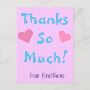 Personalised & Fun "Thanks So Much!" Postcard