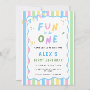 Personalised Fun to Be One Invitation