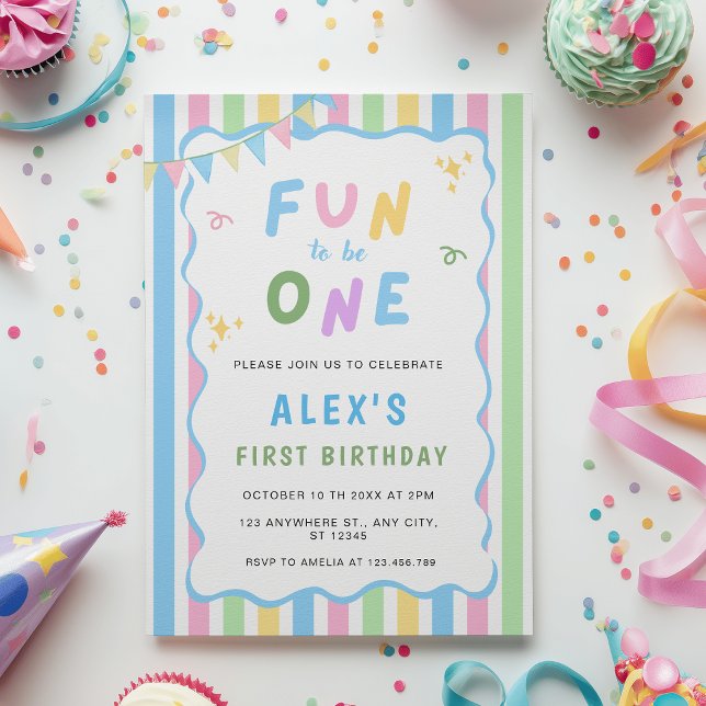 Personalised Fun to Be One Invitation (Creator Uploaded)