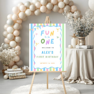 Personalised Fun to Be One Welcome Sign