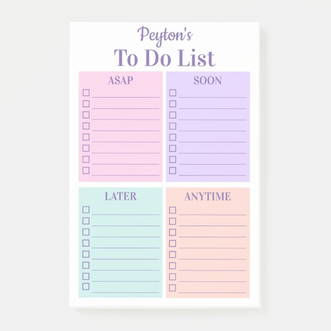 Personalised Fun To Do List  Post-it Notes (Front)