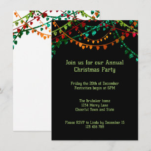 Personalised Fun Unique Colourful Christmas Party  Invitation