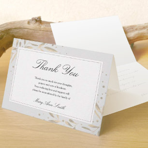 Personalised Funeral and Sympathy Thank You Note Card