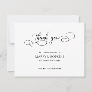 Personalised Funeral Bereavement Thank You Card