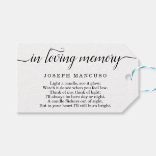 Personalised Funeral Favour Tag