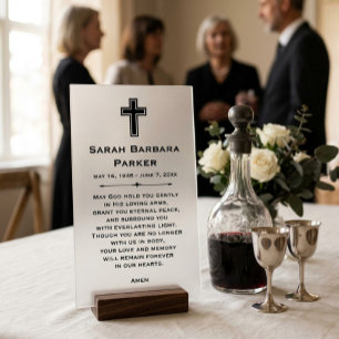 Personalised Funeral Memorial Frosted Table Sign Acrylic Invitations