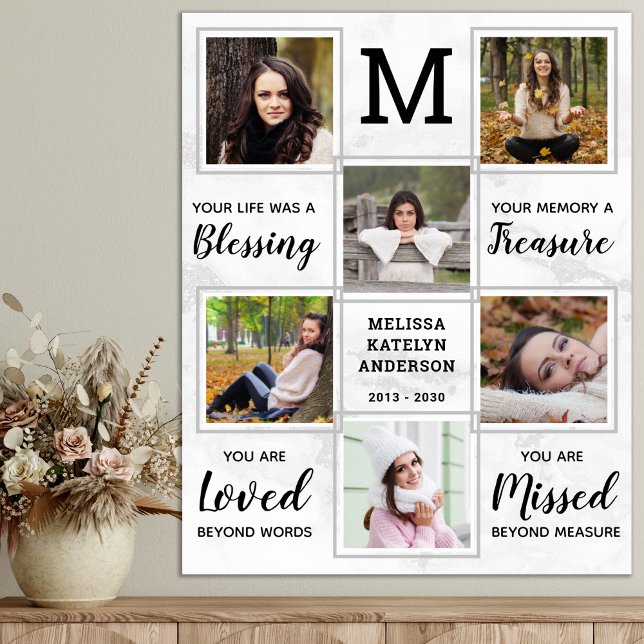 Personalised Funeral Memorial Unique Photo Collage Poster (Creator Uploaded)
