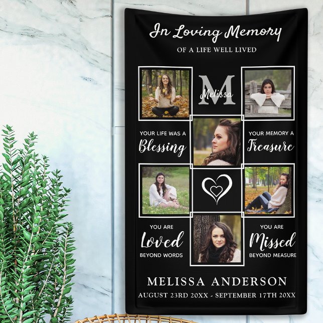Personalised Funeral Photo Collage Loving Memory Banner (Creator Uploaded)