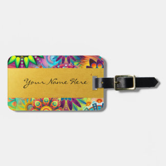Personalised Funky Boho Floral Flame Mandalas Luggage Tag