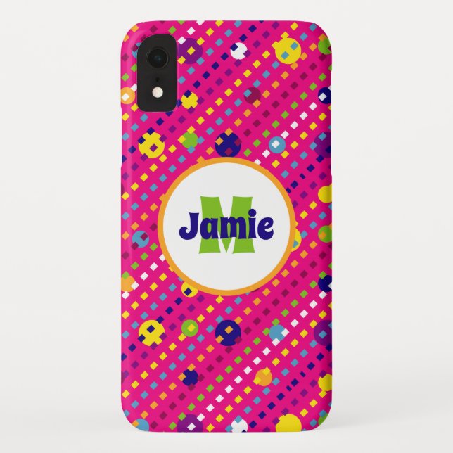 Personalised Funky Circles, Dashes Pattern Case-Mate iPhone Case (Back)