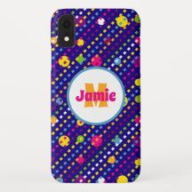 Personalised Funky Circles, Dashes Pattern Navy