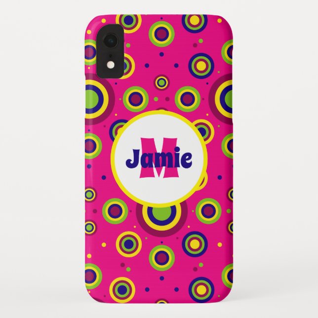 Personalised Funky Circles Pattern Case-Mate iPhone Case (Back)