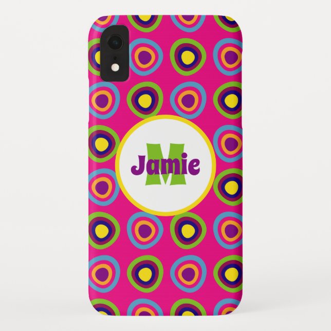 Personalised Funky Circles Pattern Case-Mate iPhone Case (Back)