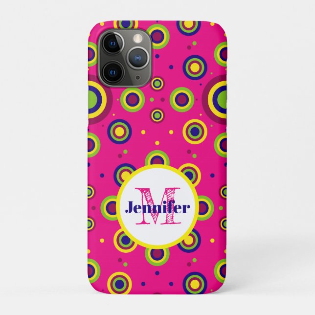 Personalised Funky Circles Pattern Case-Mate iPhone Case (Back)