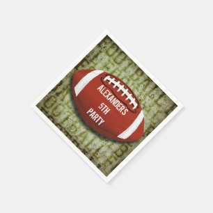 Personalised Funky Green Grunge Football Napkin