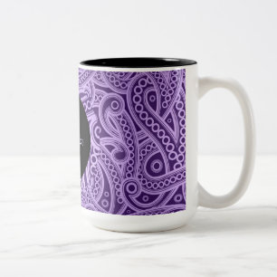 Personalised Funky Purple Paisley Pattern Mug