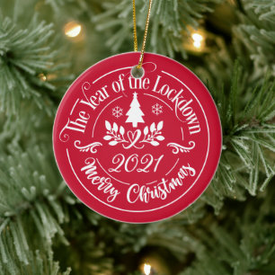 Personalised Funny 2021 Memorable Christmas Ceramic Tree Decoration
