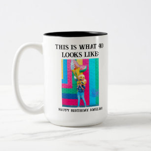 Personalised Funny 40th Milestone Birthday Two-Tone Coffee Mug