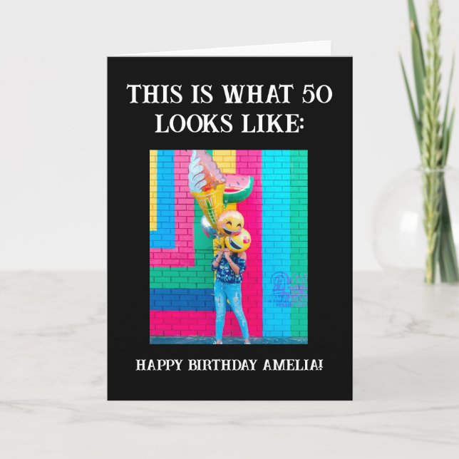 Personalised Funny 50th Milestone Birthday Card (Front)