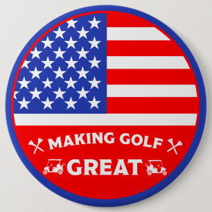 Personalised Funny American Golf Player 6 Cm Round Badge