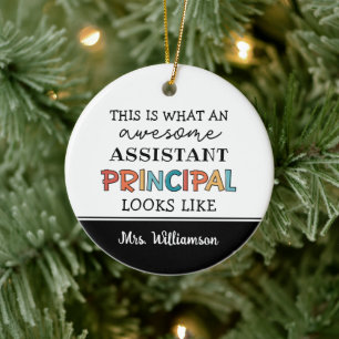 Personalised Funny Assistant Principal  Ceramic Tree Decoration