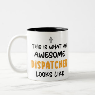 Personalised Funny Awesome Dispatcher Two-Tone Coffee Mug