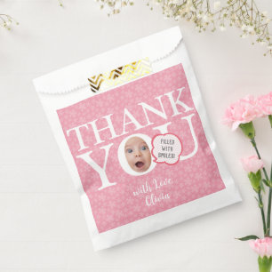 Personalised funny baby face 1st birthday party favour bags
