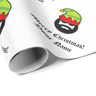Personalised funny bad boy elf Christmas Holiday Wrapping Paper