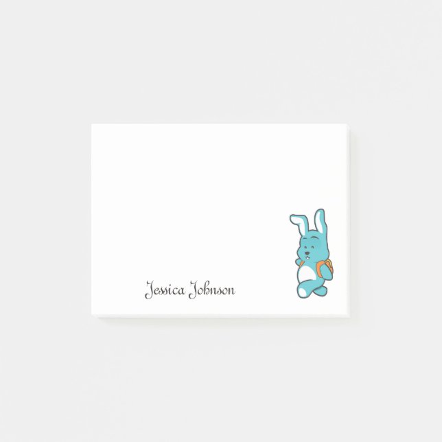 Personalised Funny Bear with Bag notepad (Front)