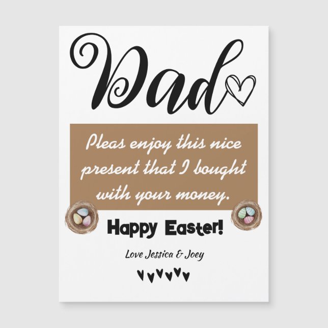 personalised funny best dad, happy easter family (Front)
