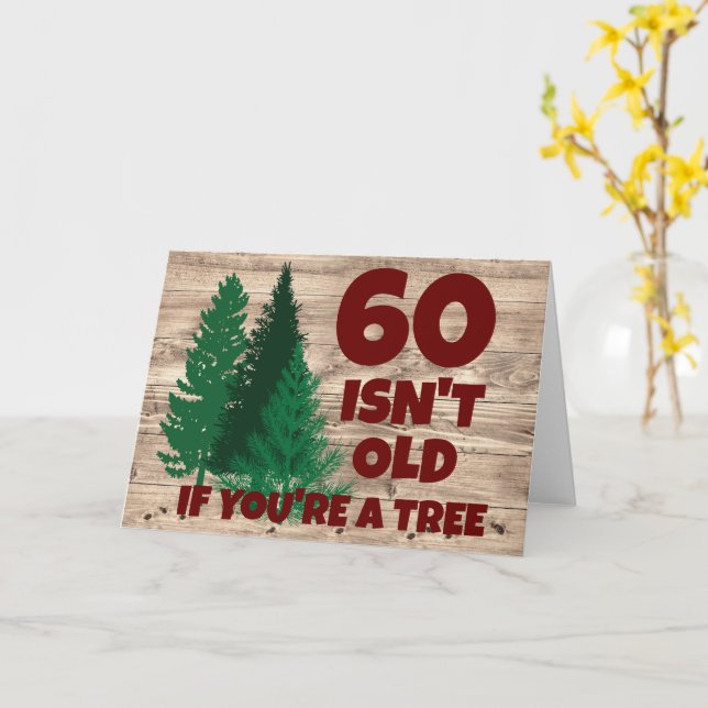 Personalised Funny Birthday Old Age Tree Card (Yellow Flower)
