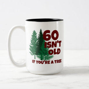 Personalised Funny Birthday Old Age Tree Two-Tone Coffee Mug