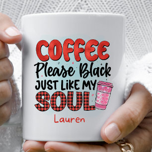 Personalised Funny  Black Please Coffee Mug