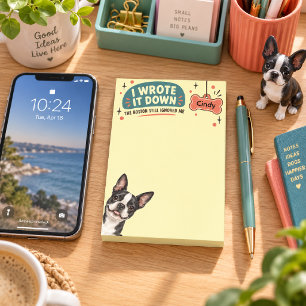 Personalised Funny Boston Terrier Retro Post-it Notes
